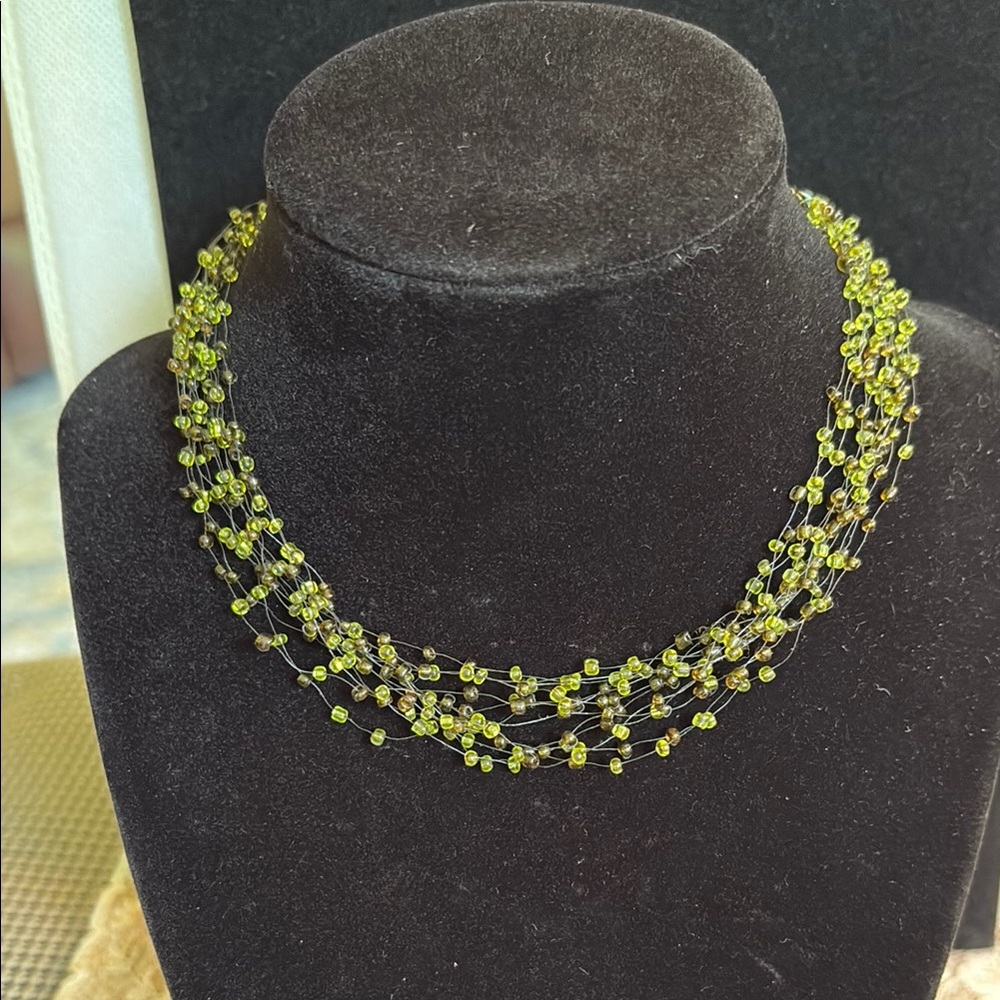 Green Beaded 12 Strand Choker